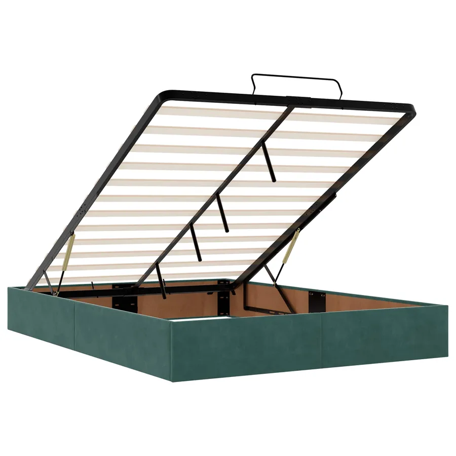 Cadre de lit avec matelas 2 pcs Vert Velours - 11