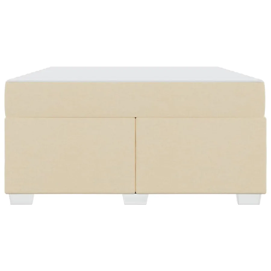 Cadre de lit avec matelas Crème 140 x 200 cm tissu - 5