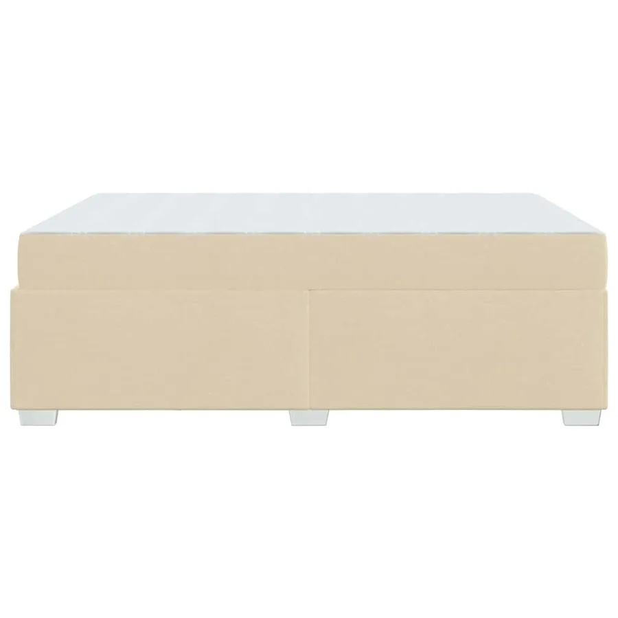 Cadre de lit avec matelas Crème 140 x 200 cm tissu - 6