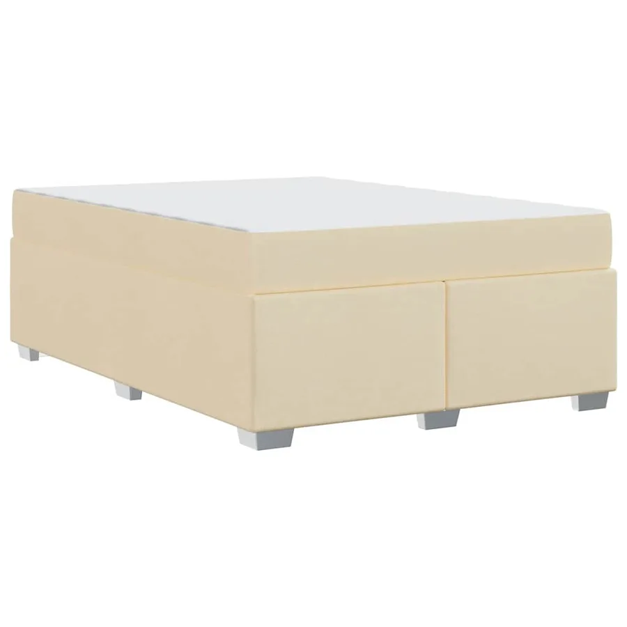 Cadre de lit avec matelas Crème 140 x 200 cm tissu - 7