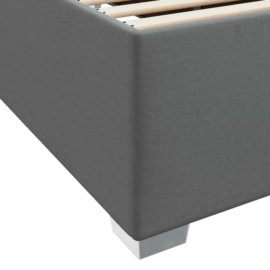 Cadre de lit avec matelas Gris foncé 180 x 200 cm tissu - 9