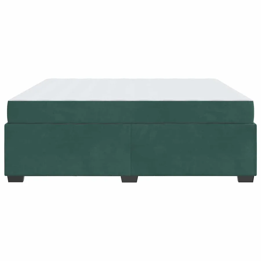Cadre de lit avec matelas Vert foncé 180 x 200 cm tissu - 6