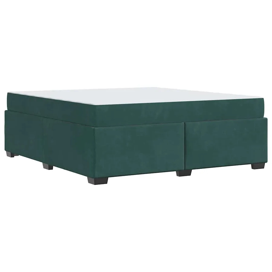 Cadre de lit avec matelas Vert foncé 180 x 200 cm tissu - 7