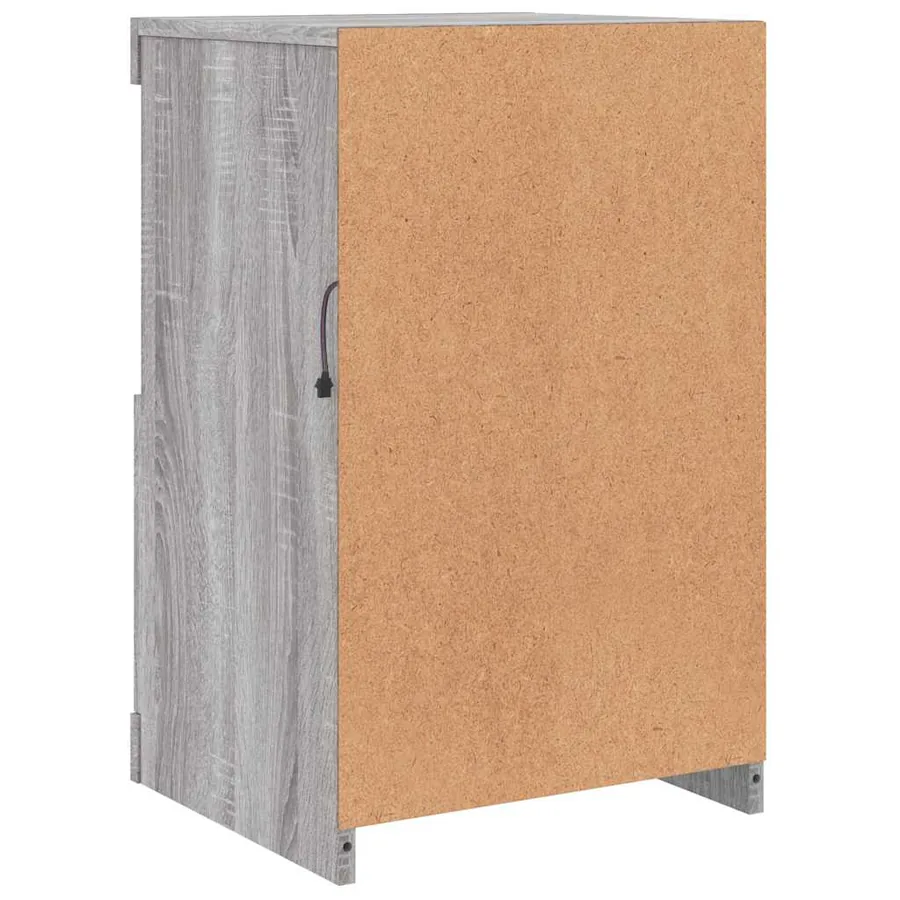 Armoire latérale et lumières LED sonoma gris bois d'ingénierie - 9