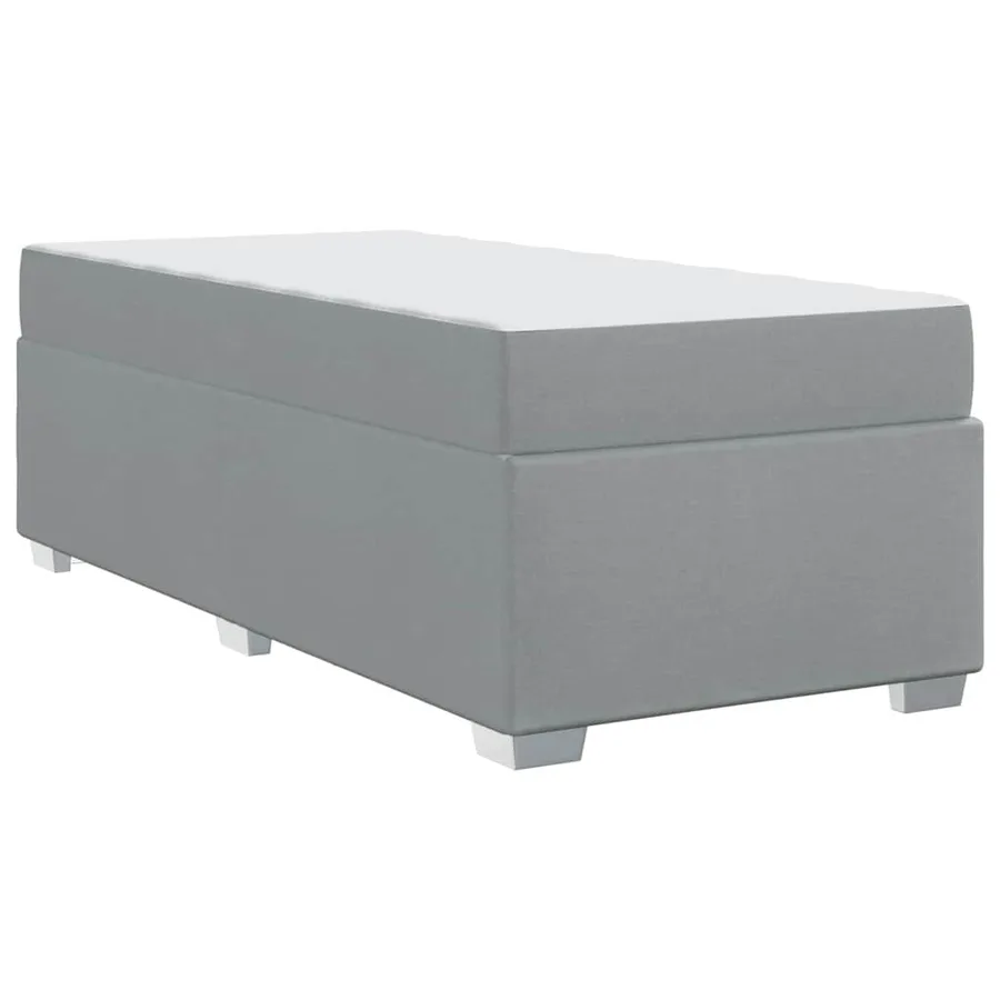 Cadre de lit avec matelas Gris clair 90 x 200 cm tissu - 7
