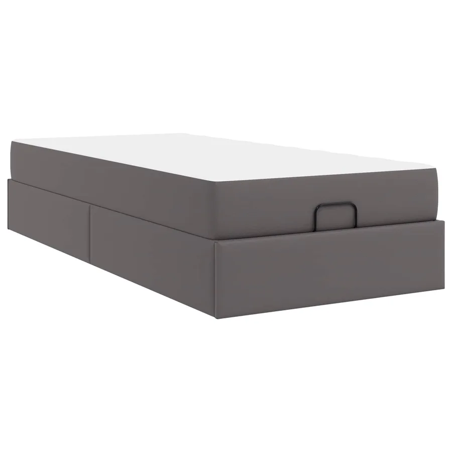 Cadre de lit avec matelas Autre 2 pcs Gris PVC - 9