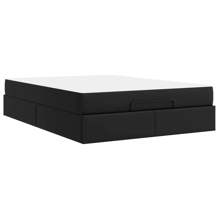 Cadre de lit avec matelas Autre 2 pcs Noir PVC - 9