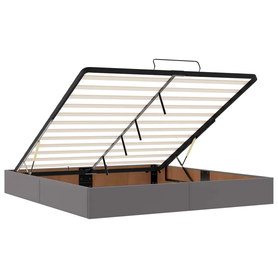 Cadre de lit avec matelas avec matelas 2 pcs Gris PVC - 12