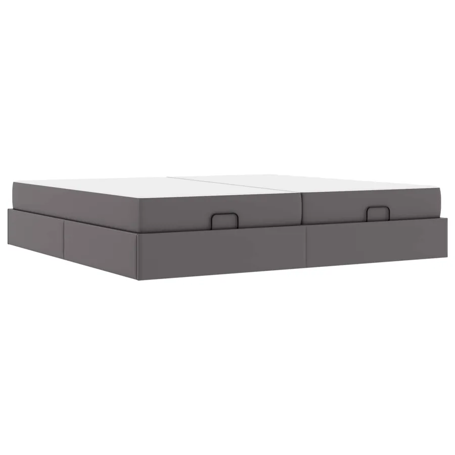 Cadre de lit avec matelas avec matelas 2 pcs Gris PVC - 2
