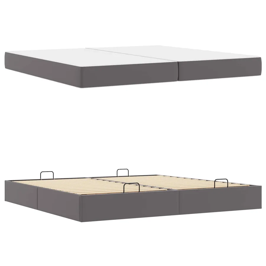 Cadre de lit avec matelas avec matelas 2 pcs Gris PVC - 6