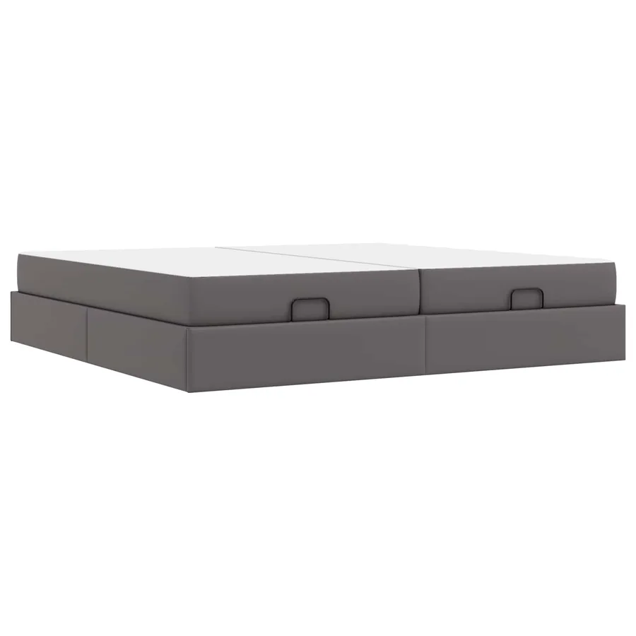 Cadre de lit avec matelas avec matelas 2 pcs Gris PVC - 9