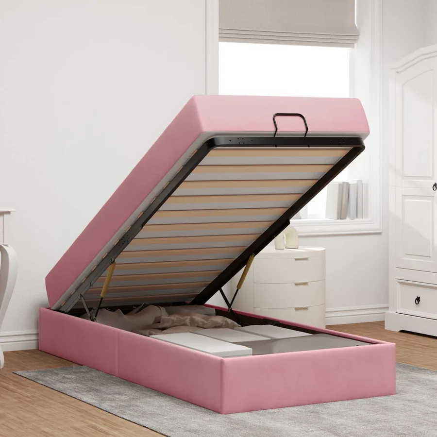 Cadre de lit avec matelas 2 pcs Rose Velours - 4