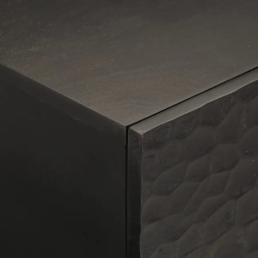 Table basse noir 100x54x40 cm bois massif de manguier - 8