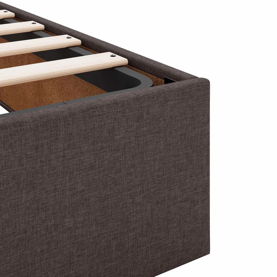 Cadre de lit avec matelas 2 pcs Tan tissu - 8