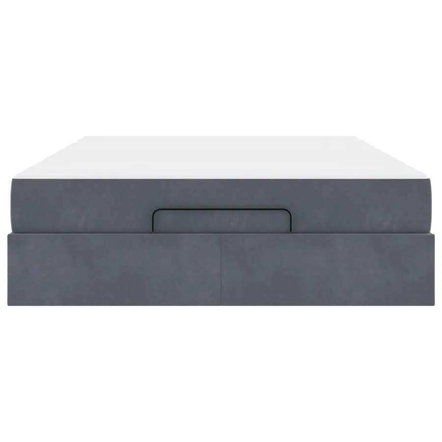 Cadre de lit avec matelas 2 pcs Gris Foncé Velours - 6