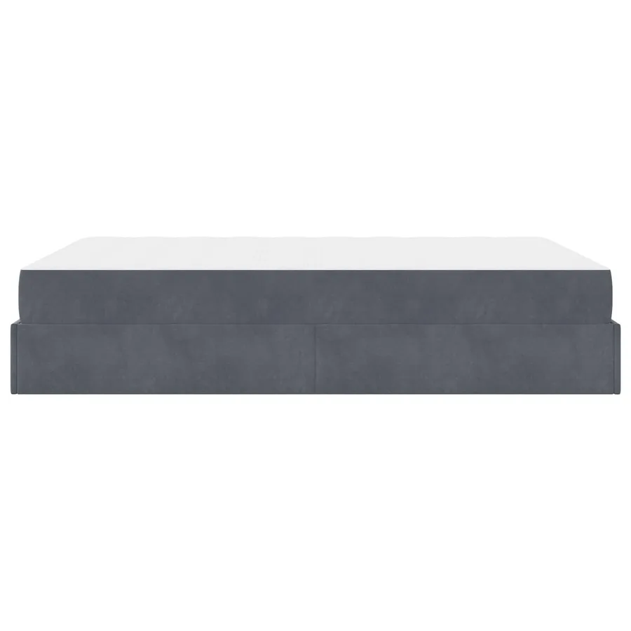 Cadre de lit avec matelas 2 pcs Gris Foncé Velours - 7