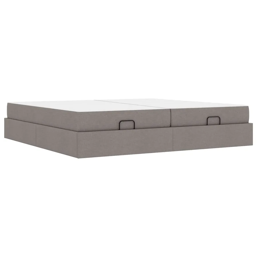 Cadre de lit avec matelas avec matelas 2 pcs Taupe tissu - 2