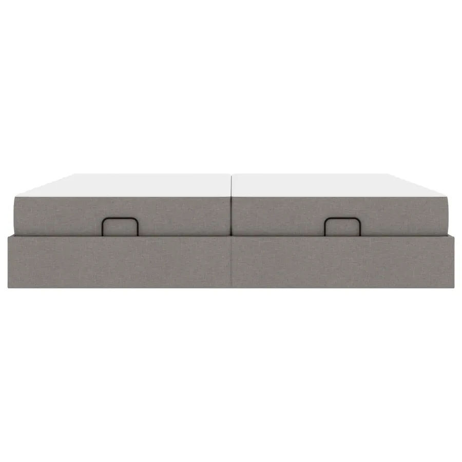 Cadre de lit avec matelas avec matelas 2 pcs Taupe tissu - 6