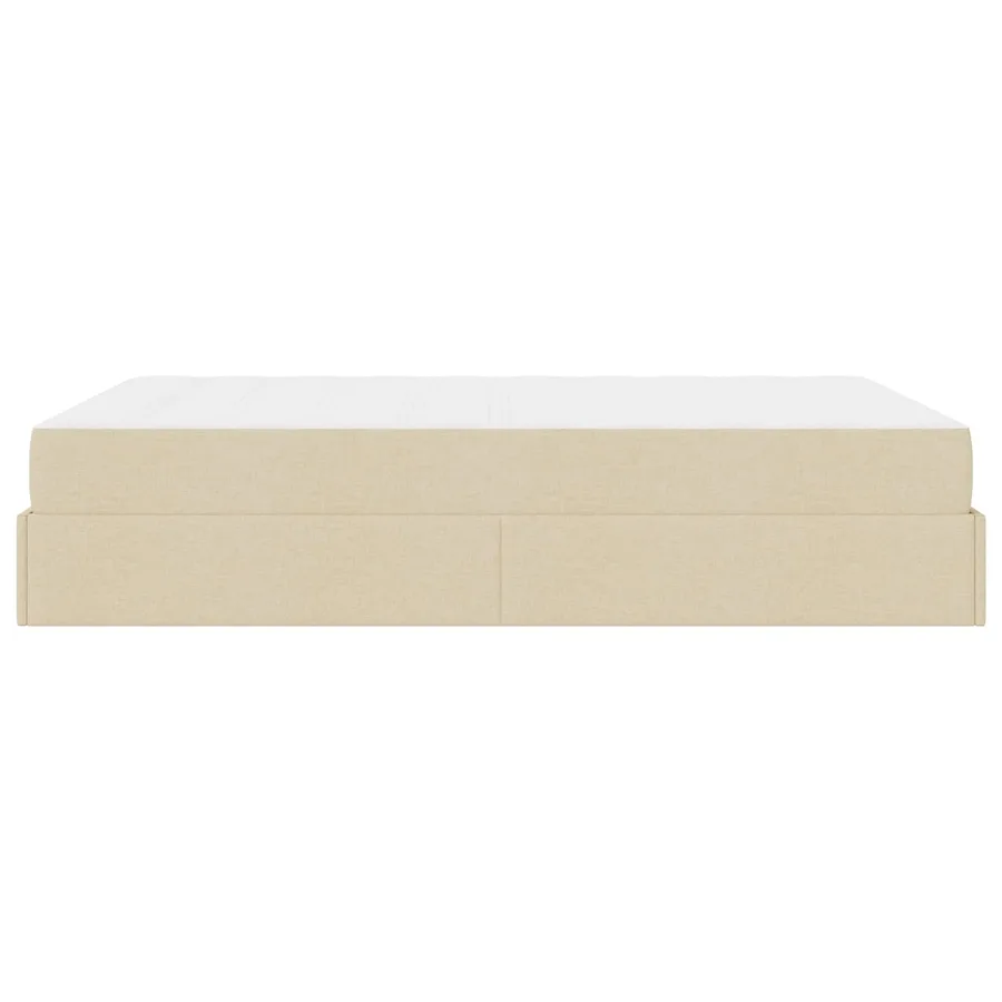 Cadre de lit avec matelas 2 pcs Crème tissu - 7