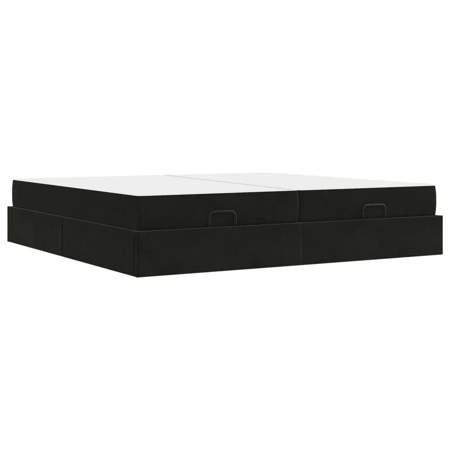 Cadre de lit avec matelas avec matelas 2 pcs Noir Velours - 2
