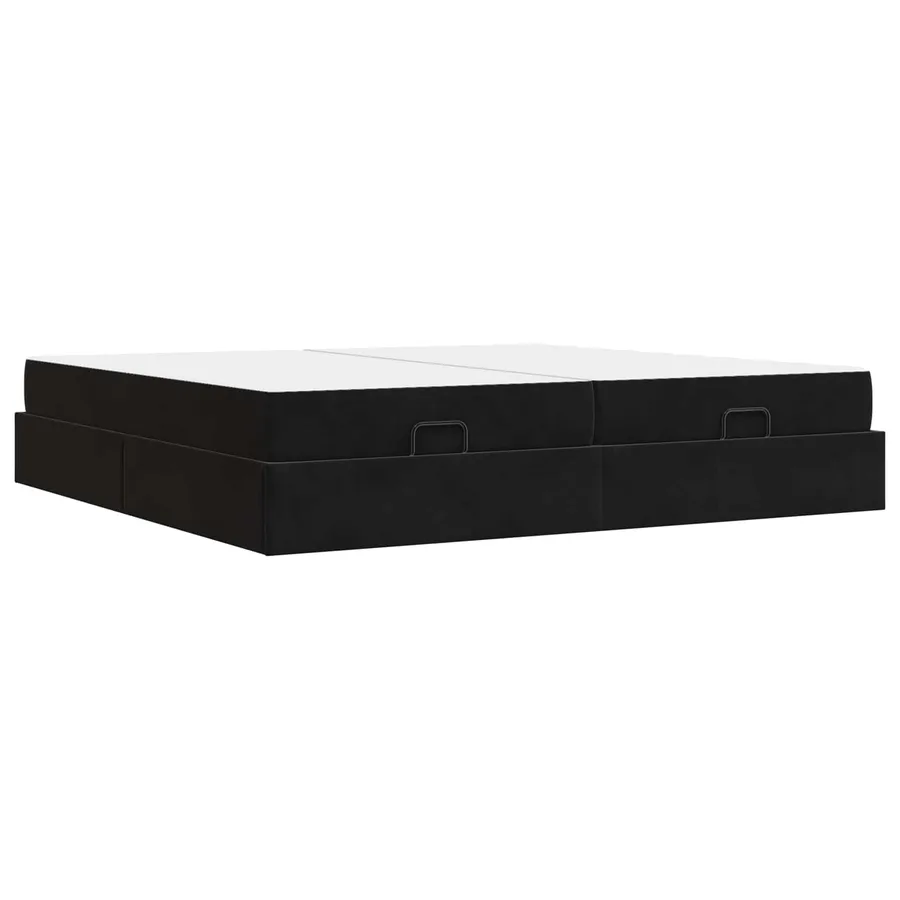 Cadre de lit avec matelas avec matelas 2 pcs Noir Velours - 7