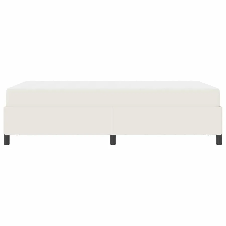 Cadre de lit avec matelas Crème 120 x 190 cm tissu - 6