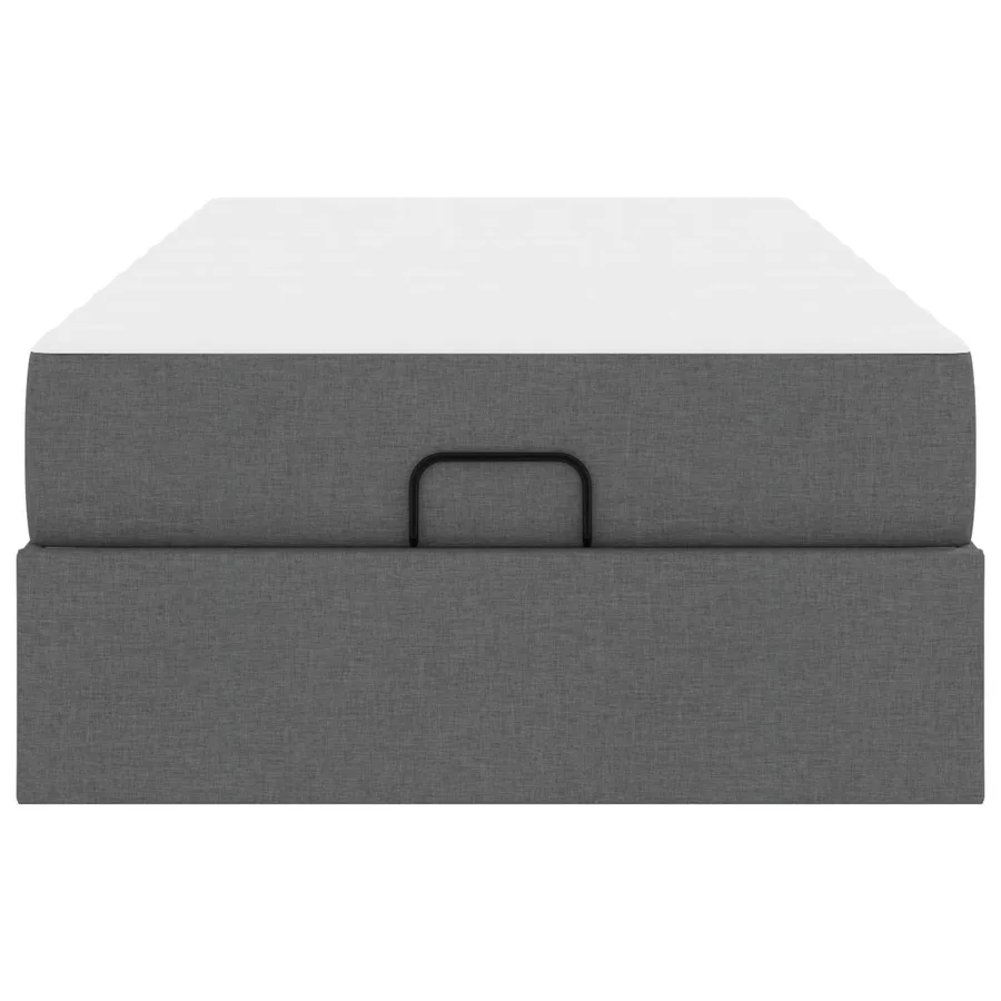 Cadre de lit avec matelas 2 pcs Gris Foncé tissu - 7