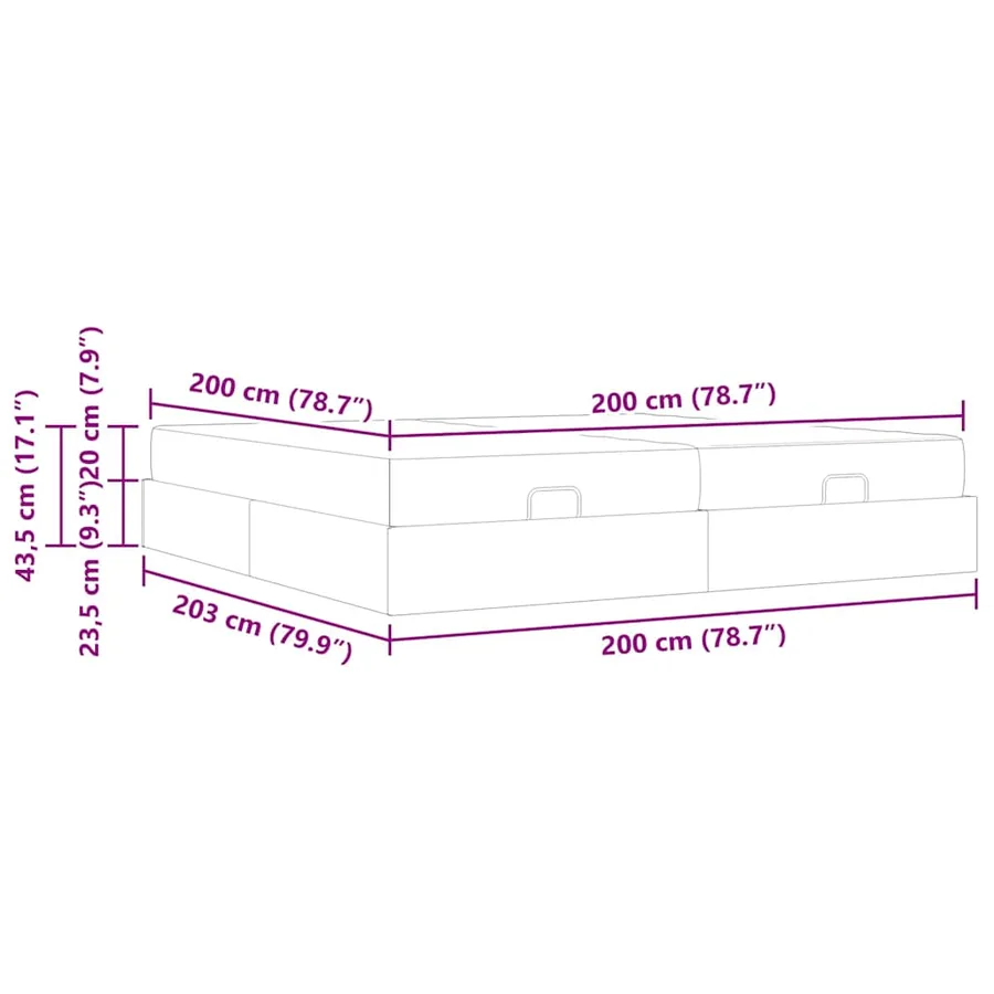 Cadre de lit avec matelas avec matelas 2 pcs Bleu Velours - 11