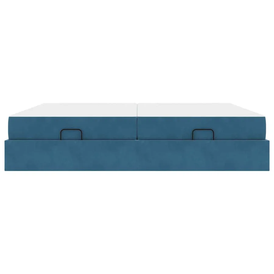 Cadre de lit avec matelas avec matelas 2 pcs Bleu Velours - 5