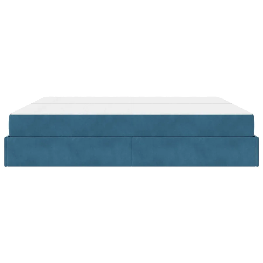 Cadre de lit avec matelas avec matelas 2 pcs Bleu Velours - 6