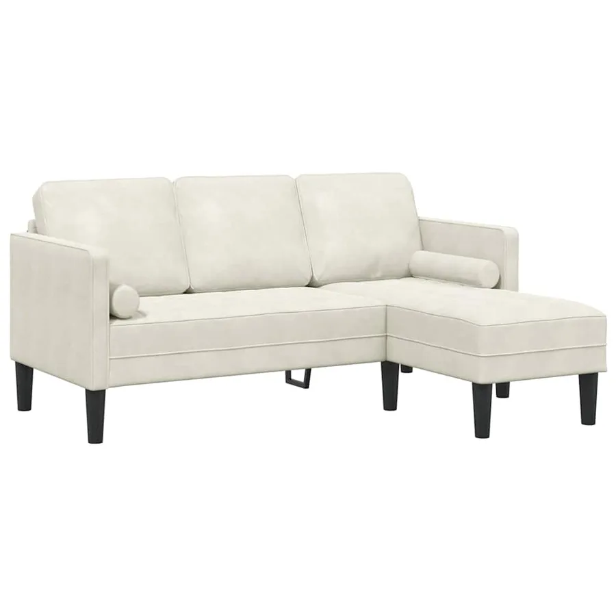 Ensemble de Canapés avec coussin Crème Polyester - 2