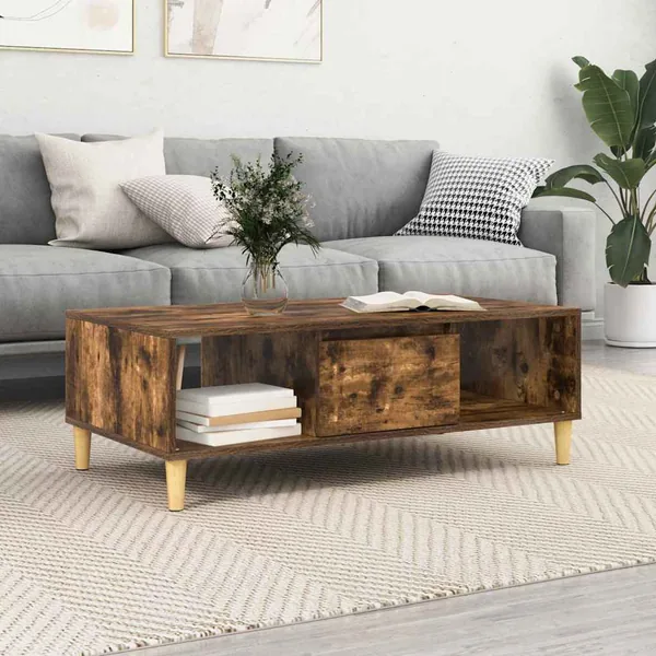 Table basse Chêne fumé 102 x 55 x 35 cm Bois d'ingénierie