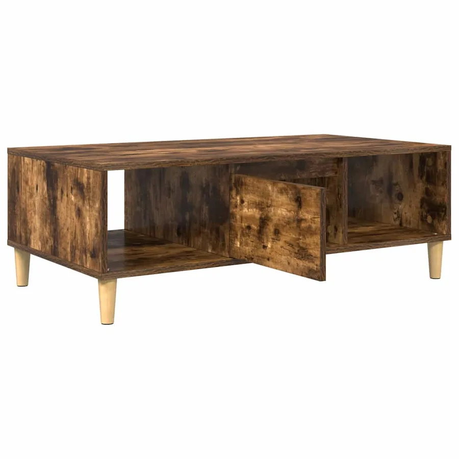 Table basse Chêne fumé 102 x 55 x 35 cm Bois d'ingénierie - 5