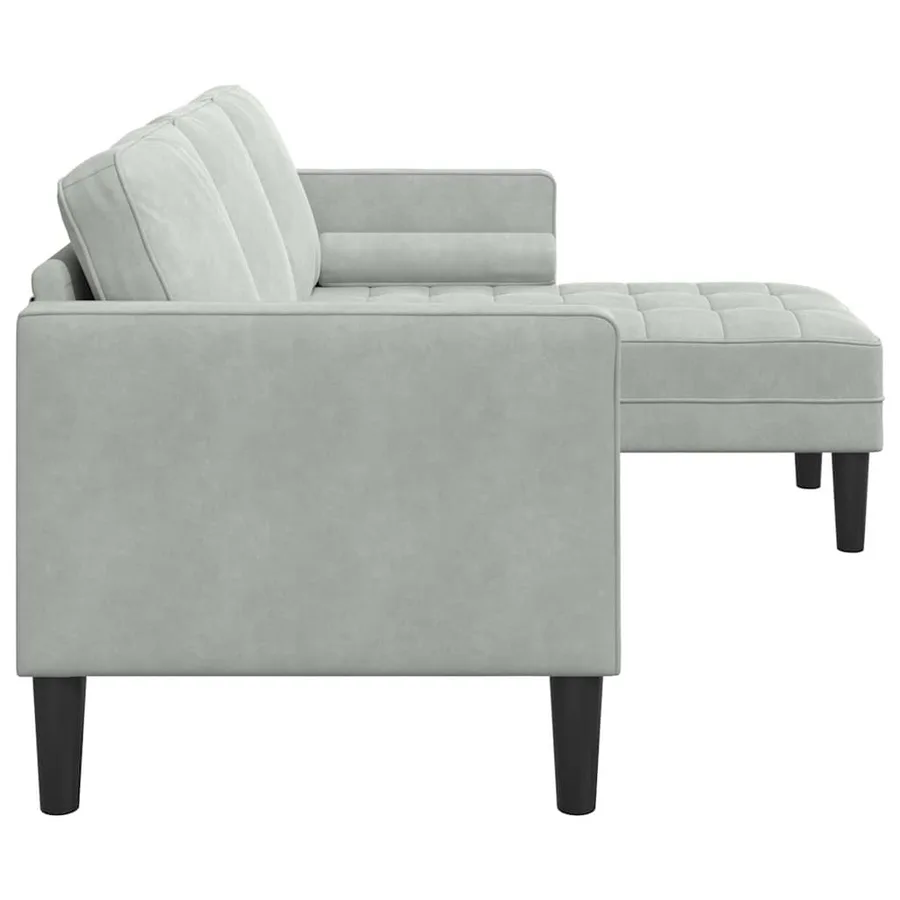 Ensemble de Canapés avec coussin Gris clair Polyester - 4