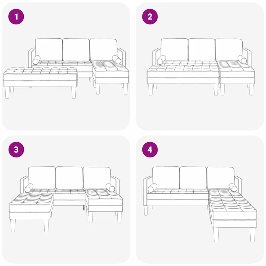 Ensemble de Canapés avec coussin 2 pcs Gris foncé Polyester - 10