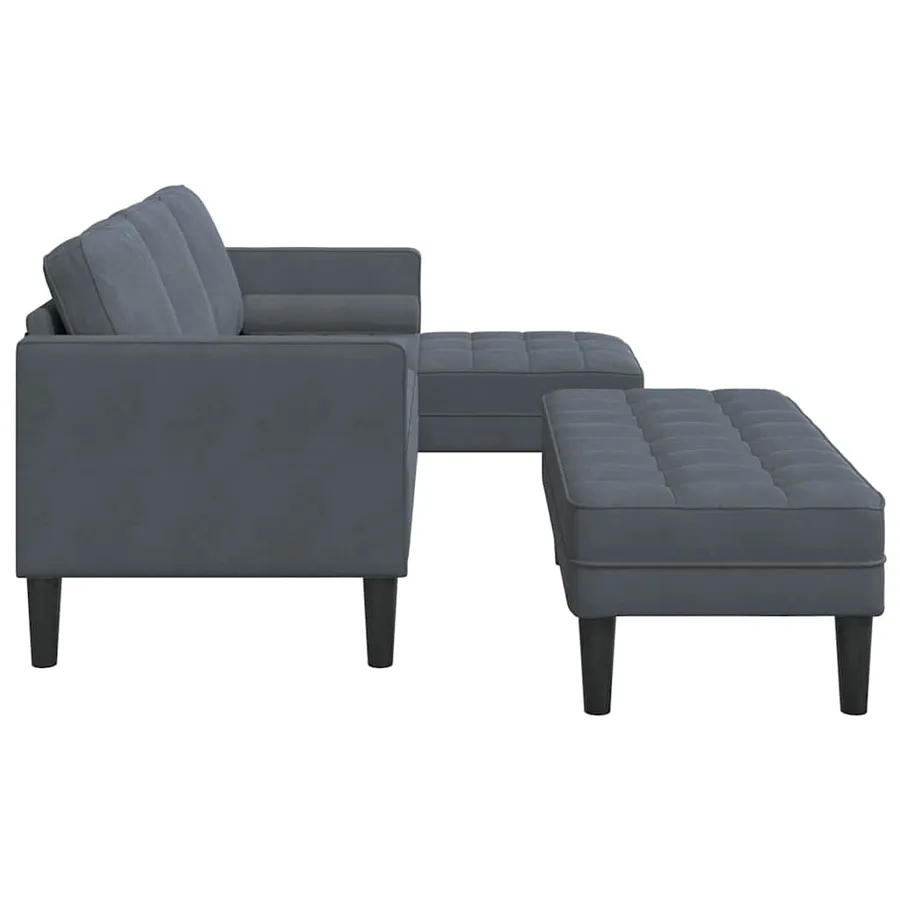 Ensemble de Canapés avec coussin 2 pcs Gris foncé Polyester - 7
