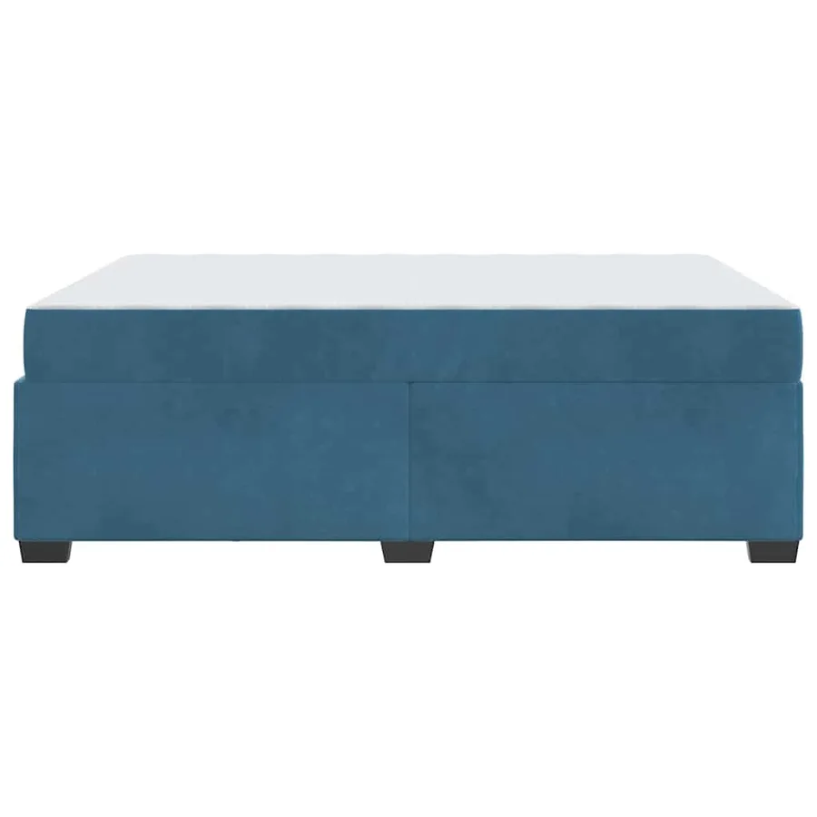 Cadre de lit avec matelas Bleu foncé 140 x 200 cm tissu - 6
