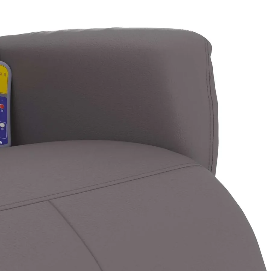 Fauteuil inclinable de massage repose-pieds gris similicuir - 8