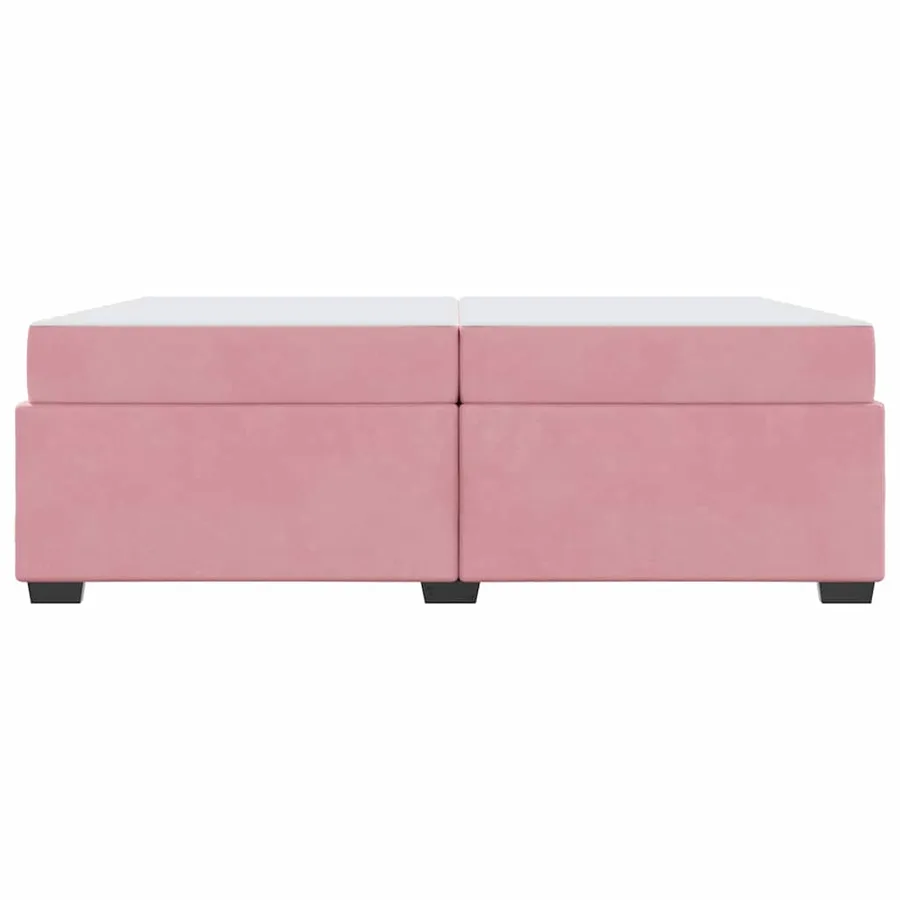 Cadre de lit avec matelas Rose 200 x 200 cm tissu - 5