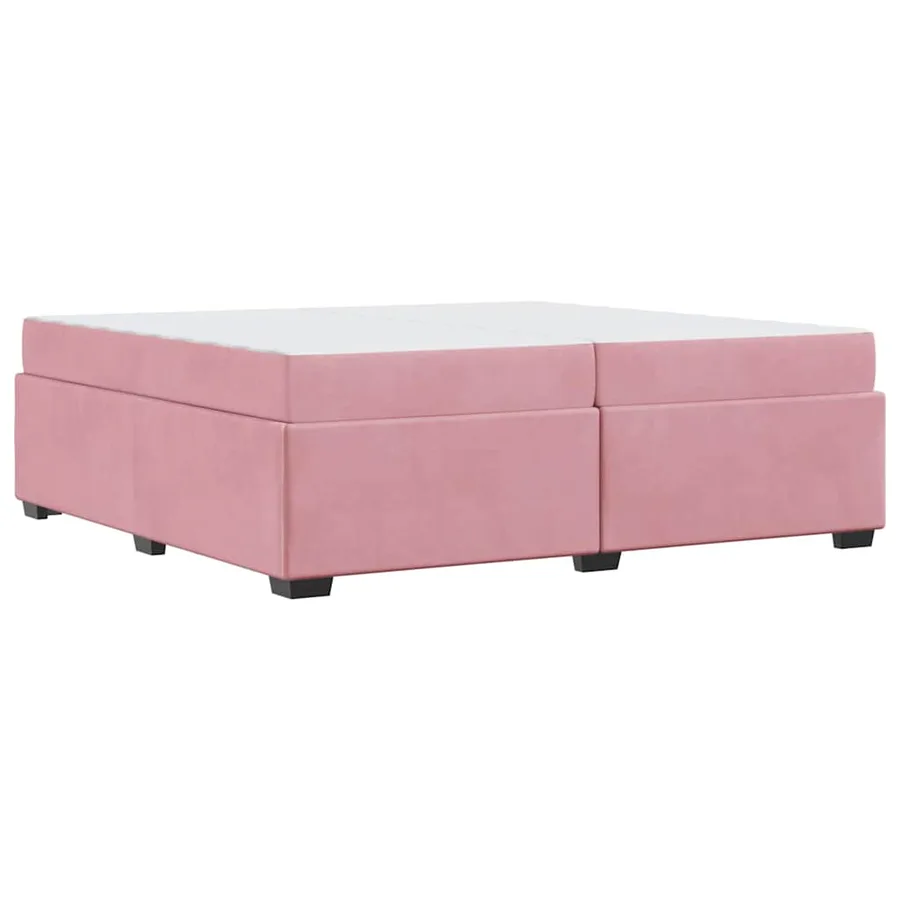 Cadre de lit avec matelas Rose 200 x 200 cm tissu - 7