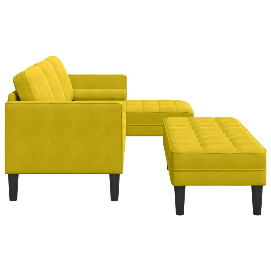 Ensemble de Canapés avec coussin 2 pcs Jaune Polyester - 5