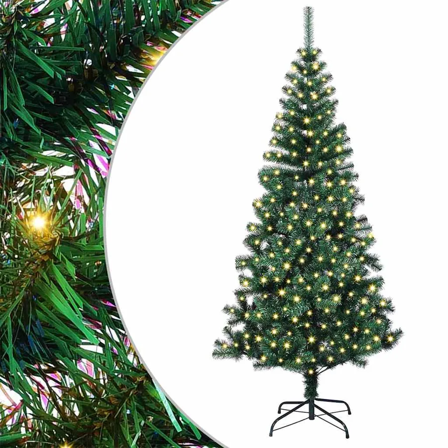 Sapin de Noël artificiel pré-éclairé Vert 240 cm PVC et métal - 2
