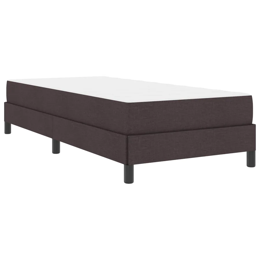 Lit à ressorts avec matelas Marron foncé 80 x 200 cm tissu - 4
