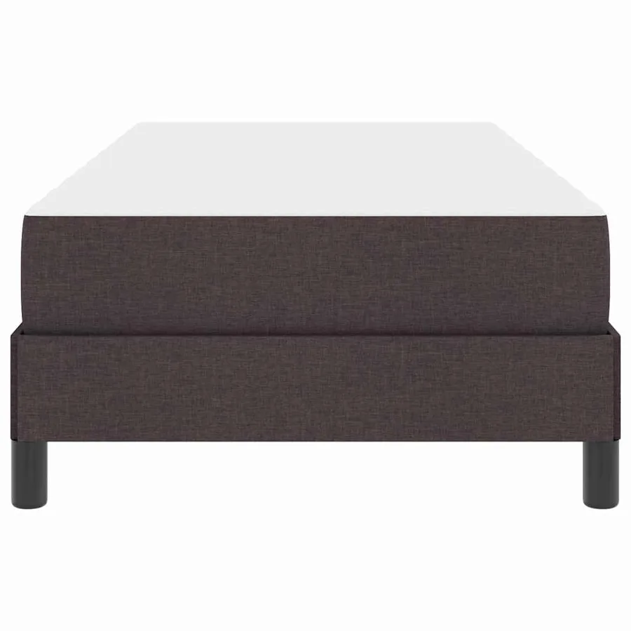 Lit à ressorts avec matelas Marron foncé 80 x 200 cm tissu - 7