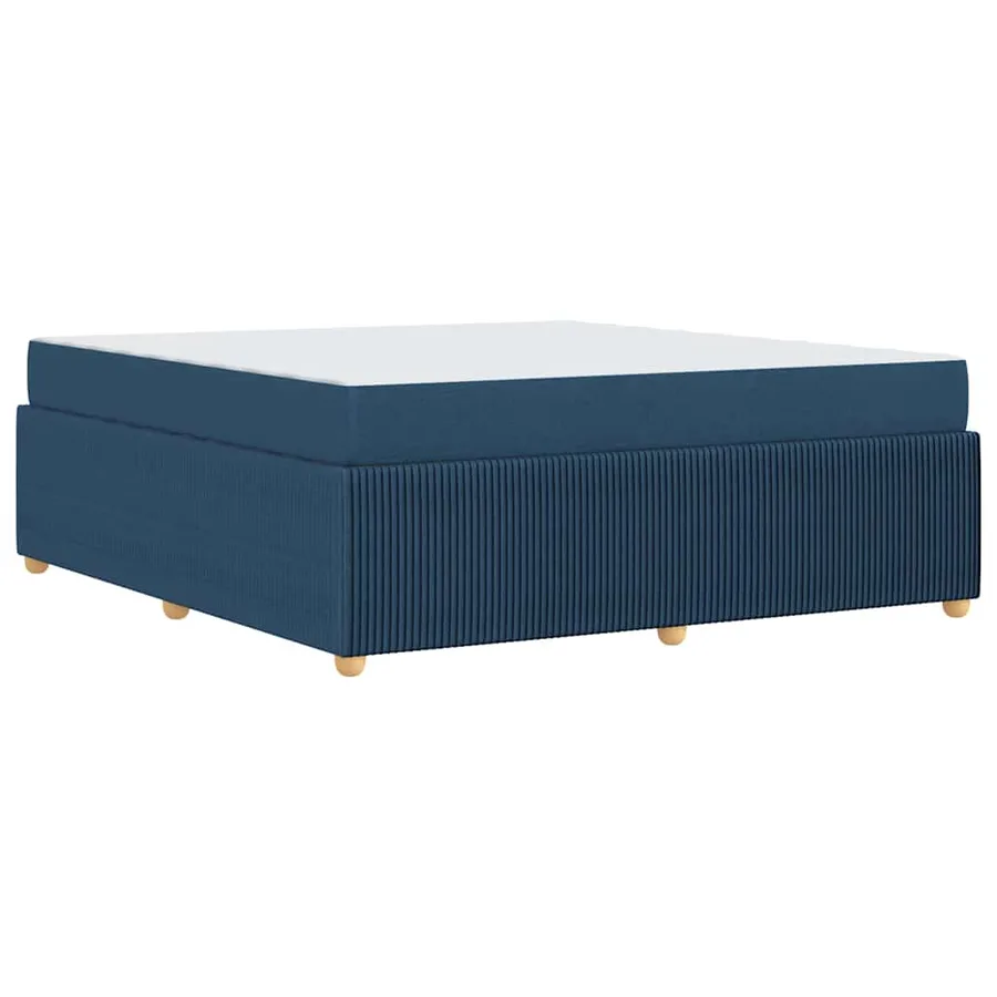 Cadre de lit avec matelas Bleu 180 x 200 cm tissu - 7