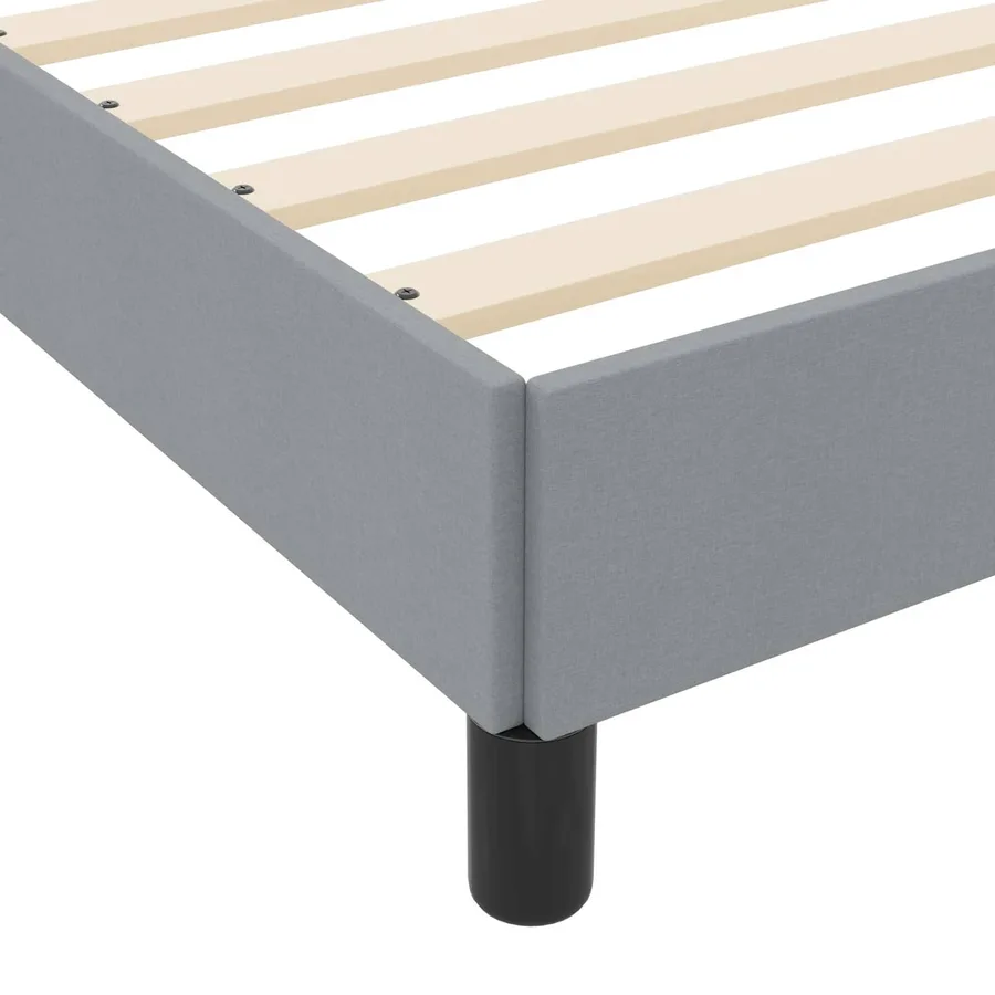 Lit à ressorts avec matelas Gris clair 90 x 190 cm tissu - 8