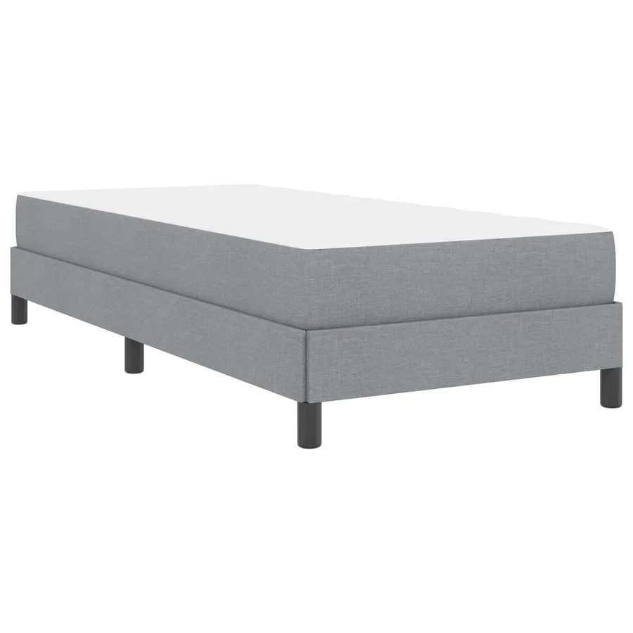 Lit à ressorts avec matelas Gris clair 90 x 190 cm tissu - 9