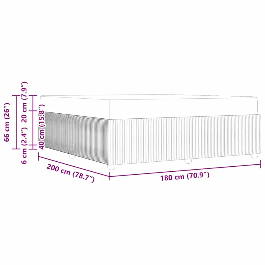 Cadre de lit avec matelas Rose 180 x 200 cm tissu - 11