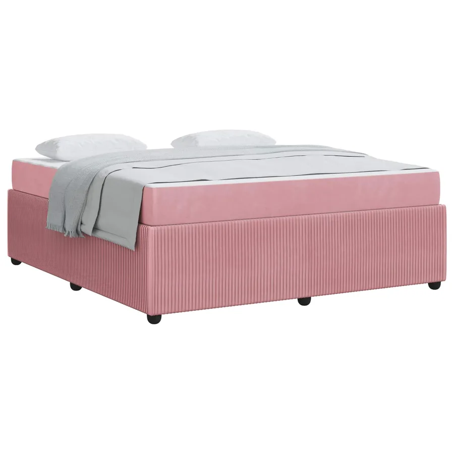 Cadre de lit avec matelas Rose 180 x 200 cm tissu - 2