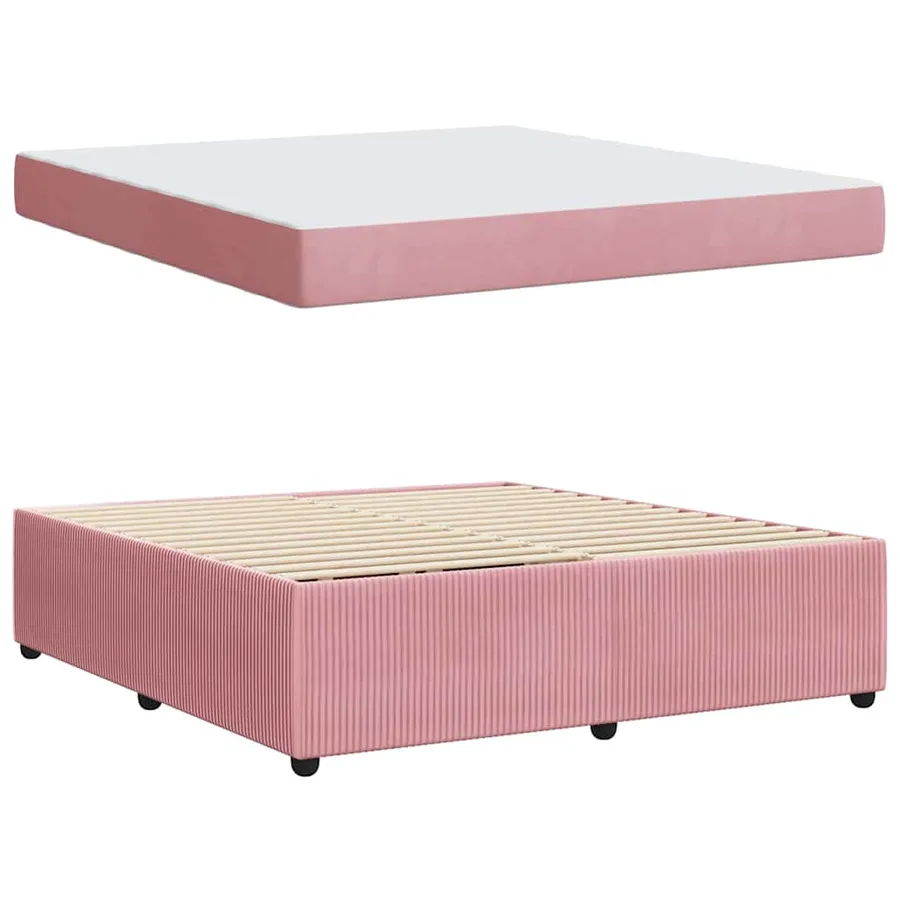Cadre de lit avec matelas Rose 180 x 200 cm tissu - 4